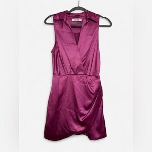 DO+BE Purple Satin Wrap Mini Dress